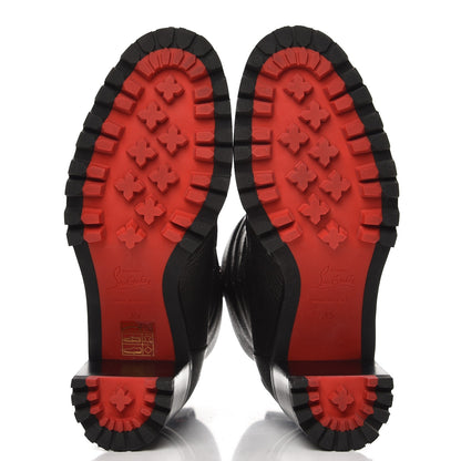 Christian Louboutin Grained Metallic Nappa Who Walks 70 Combat Ankle Boots 35 Black 5 of 8