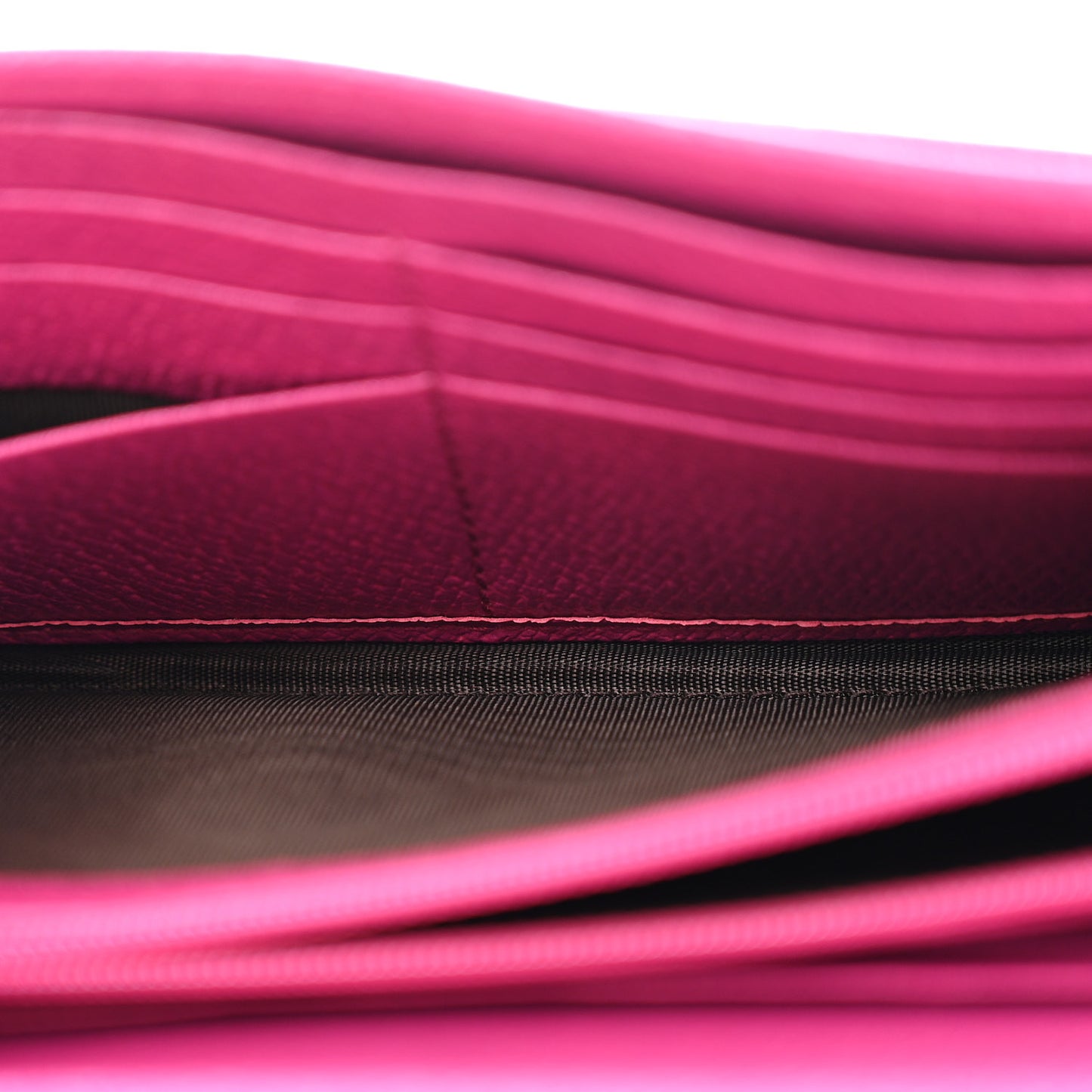 Calfskin GG Monogram Continental Wallet Beige Fuchsia