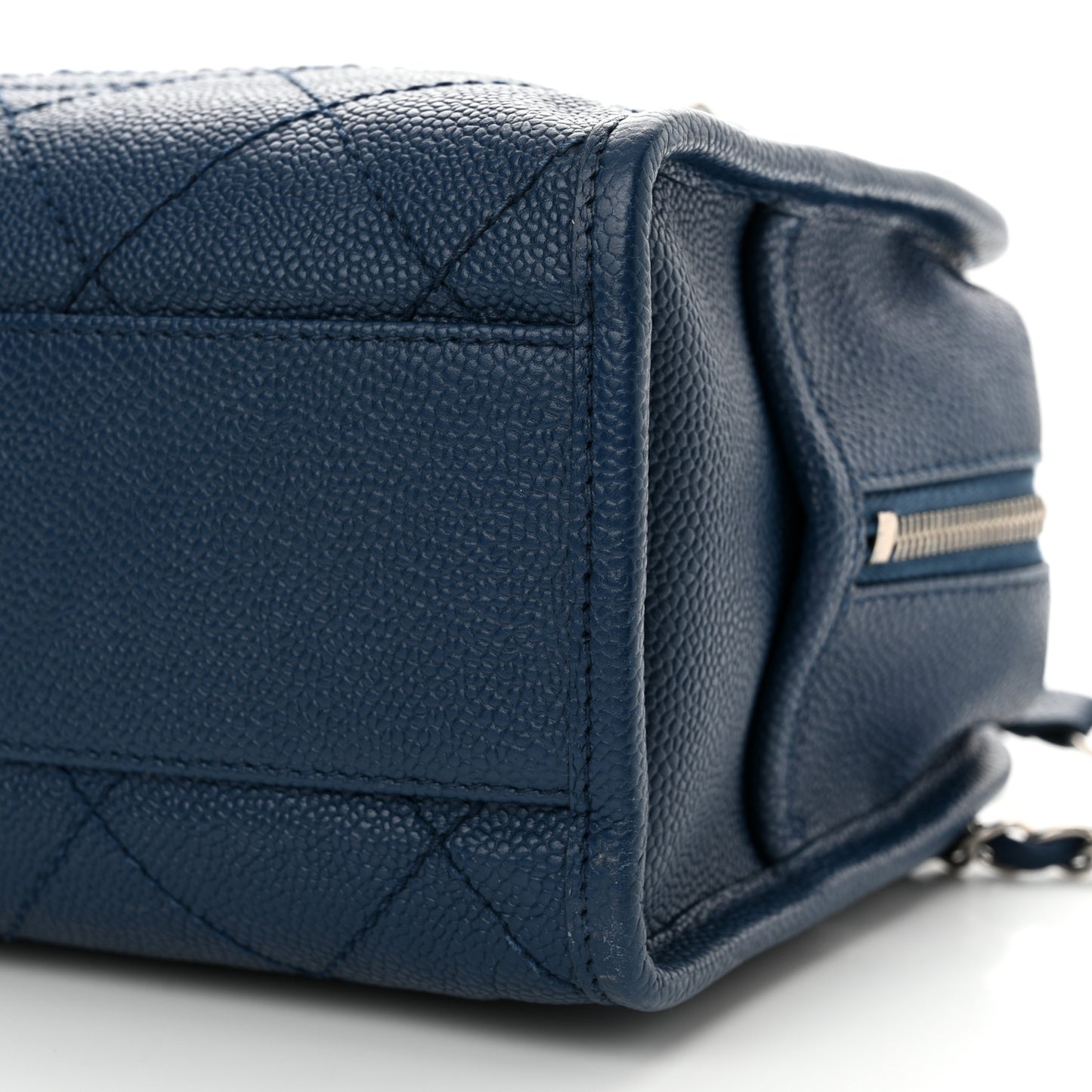 Caviar Quilted Small Deauville Bowling Bag Blue
