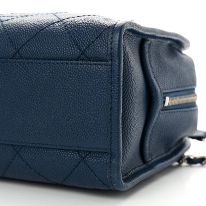 Chanel Caviar Quilted Small Deauville Bowling Bag Blue 10 of 14