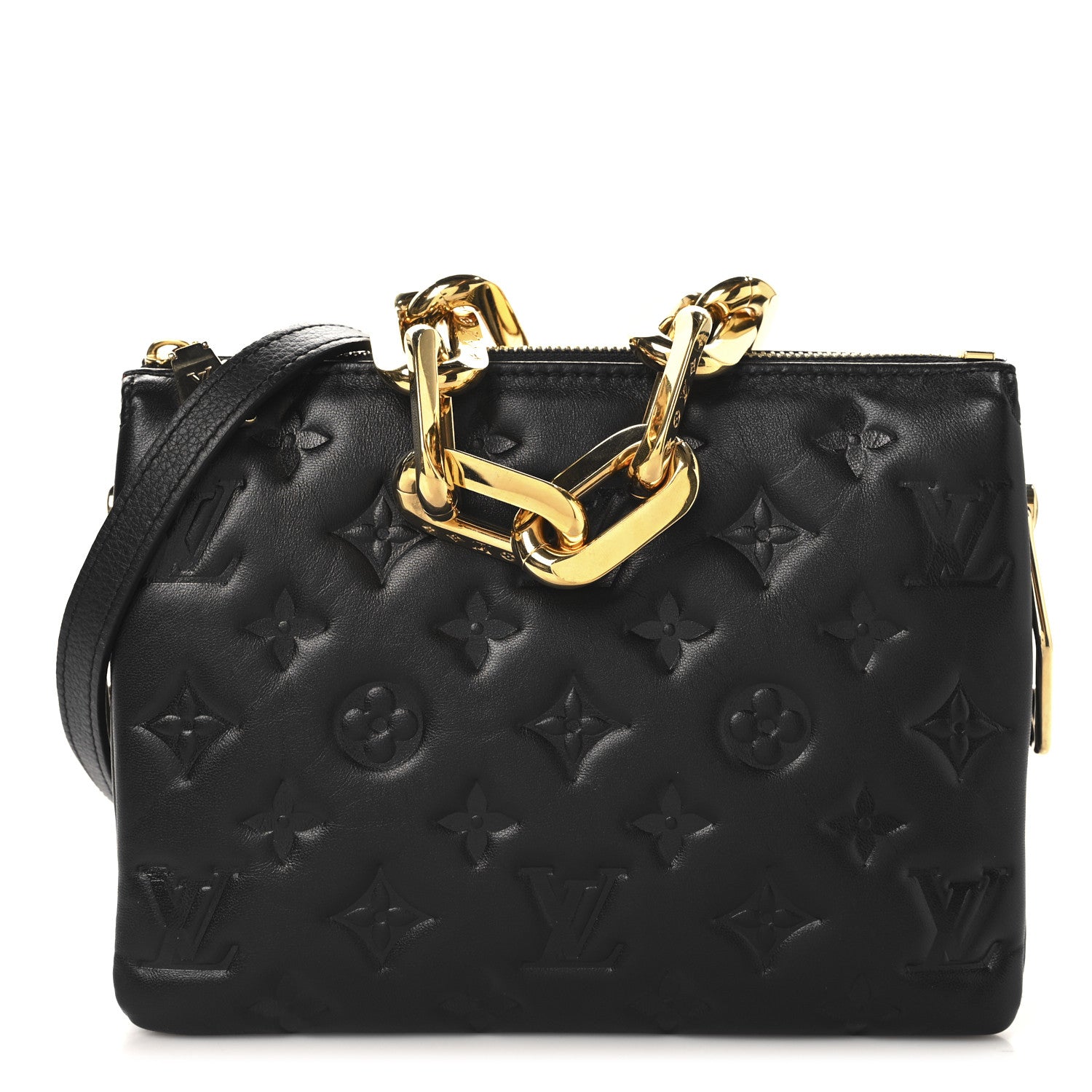 Louis Vuitton Lambskin Embossed Monogram Coussin BB Black 1 of 11