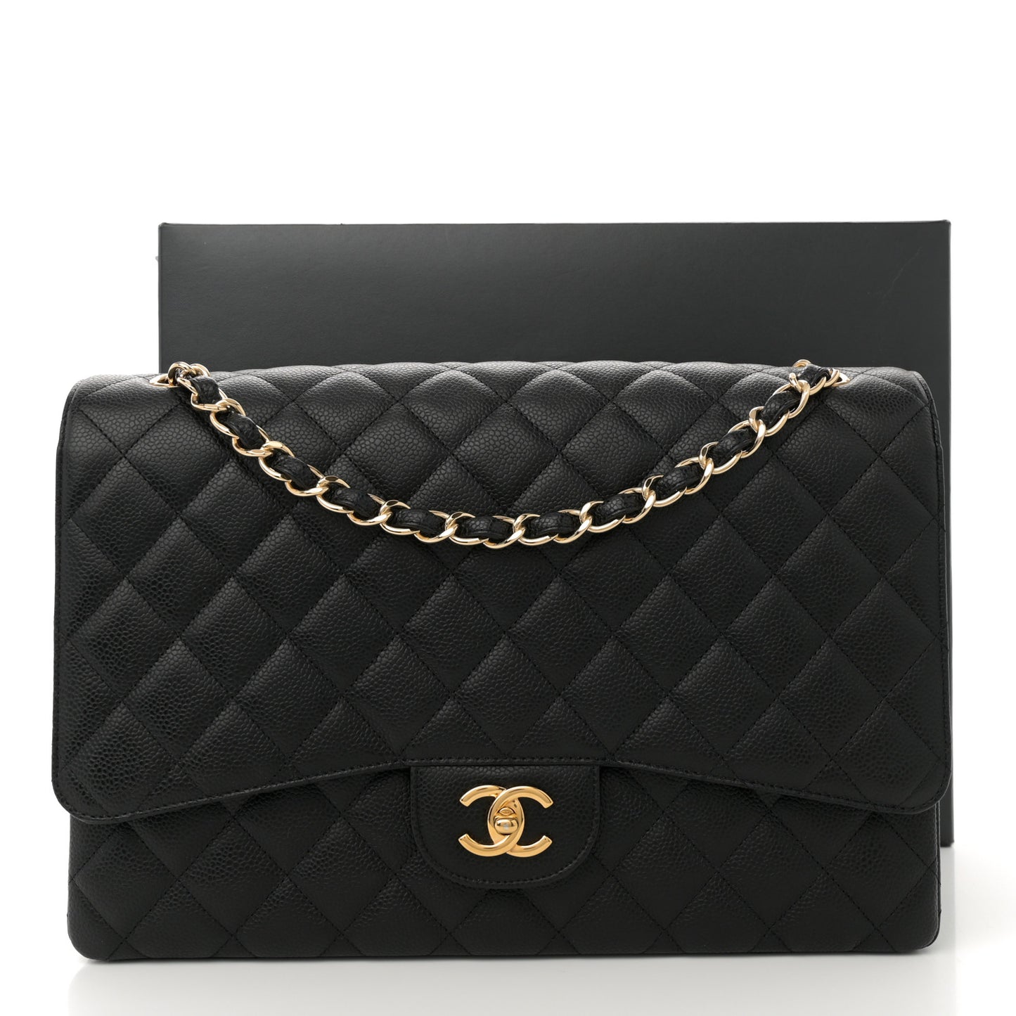 Caviar Quilted Maxi Single Flap Black