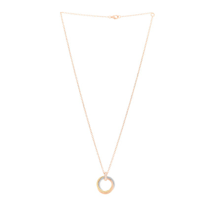 Cartier 18K Pink White Yellow Gold Diamond Trinity Pendant Necklace 3 of 6