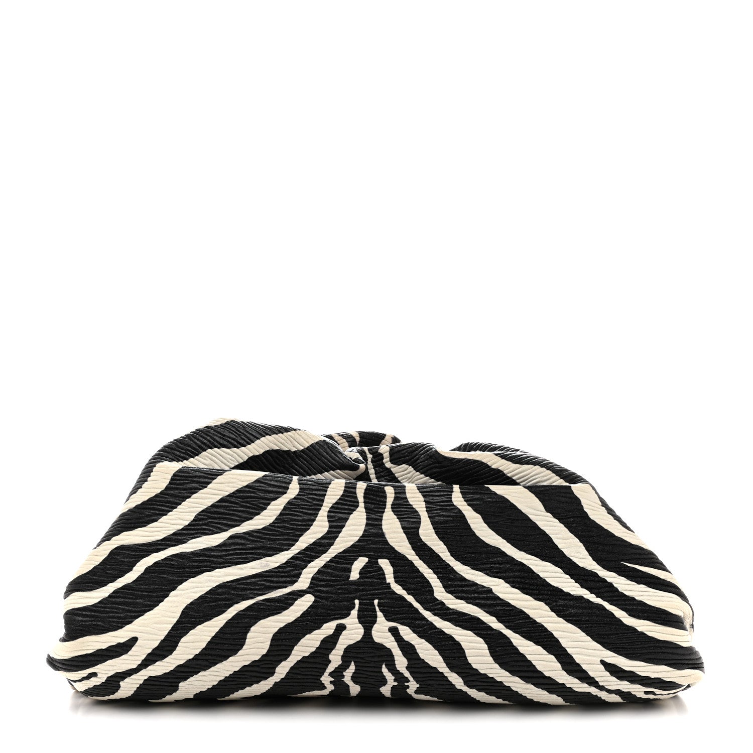 Bottega Veneta Nappa Zebra Print The Pouch Oversized Clutch White Black 1 of 13