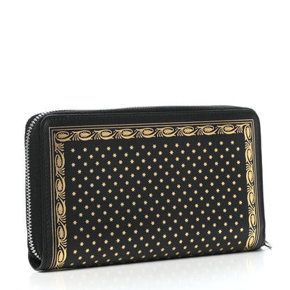 Gucci X SEGA Calfskin GUCCY Stars Zip Around Wallet Black Gold 4 of 7
