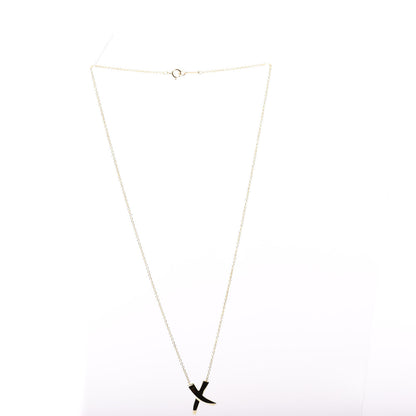Tiffany 18K Yellow Gold Paloma Picasso Graffiti X Pendant Necklace 2 of 5
