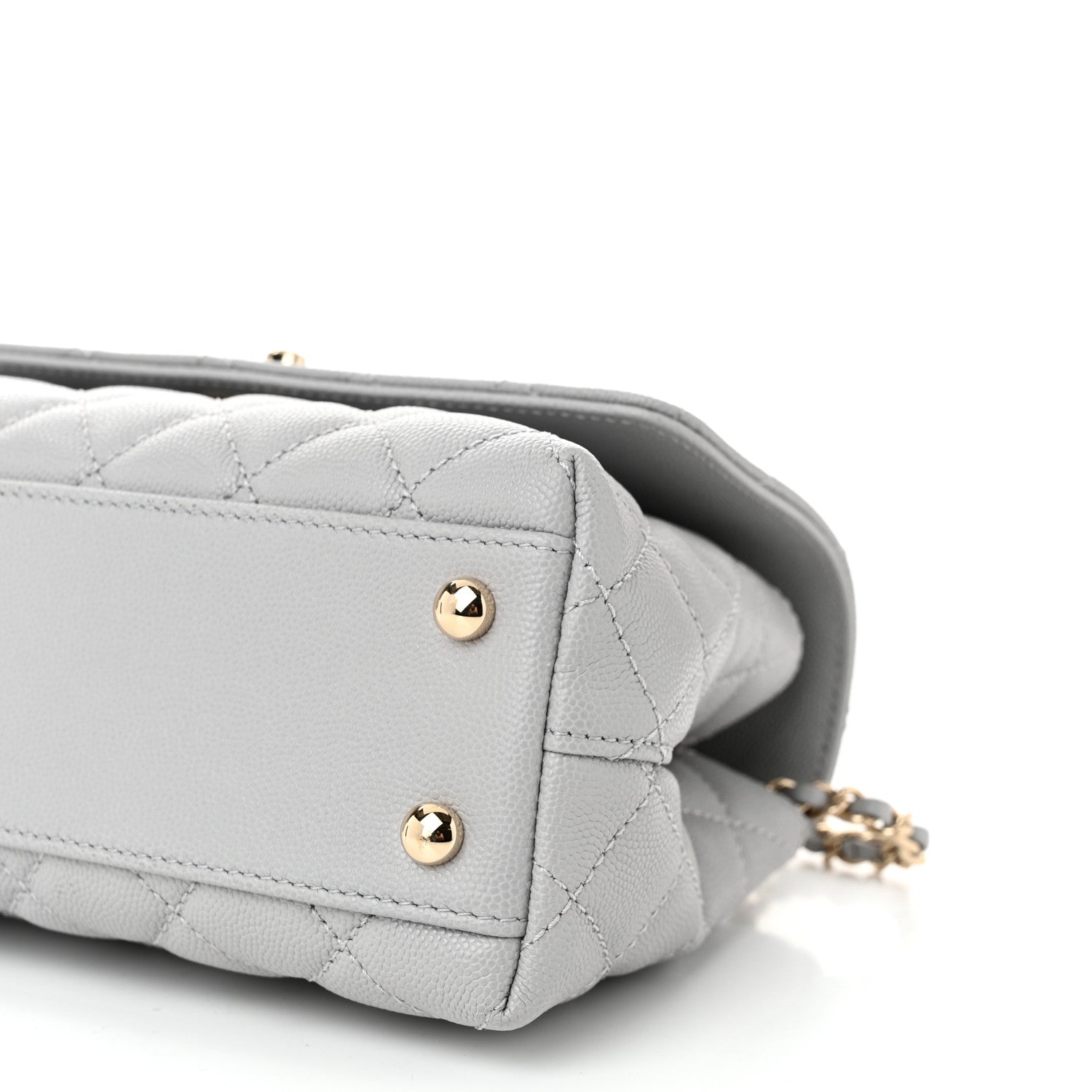 Chanel Caviar Quilted Mini Coco Handle Flap Grey 10 of 10