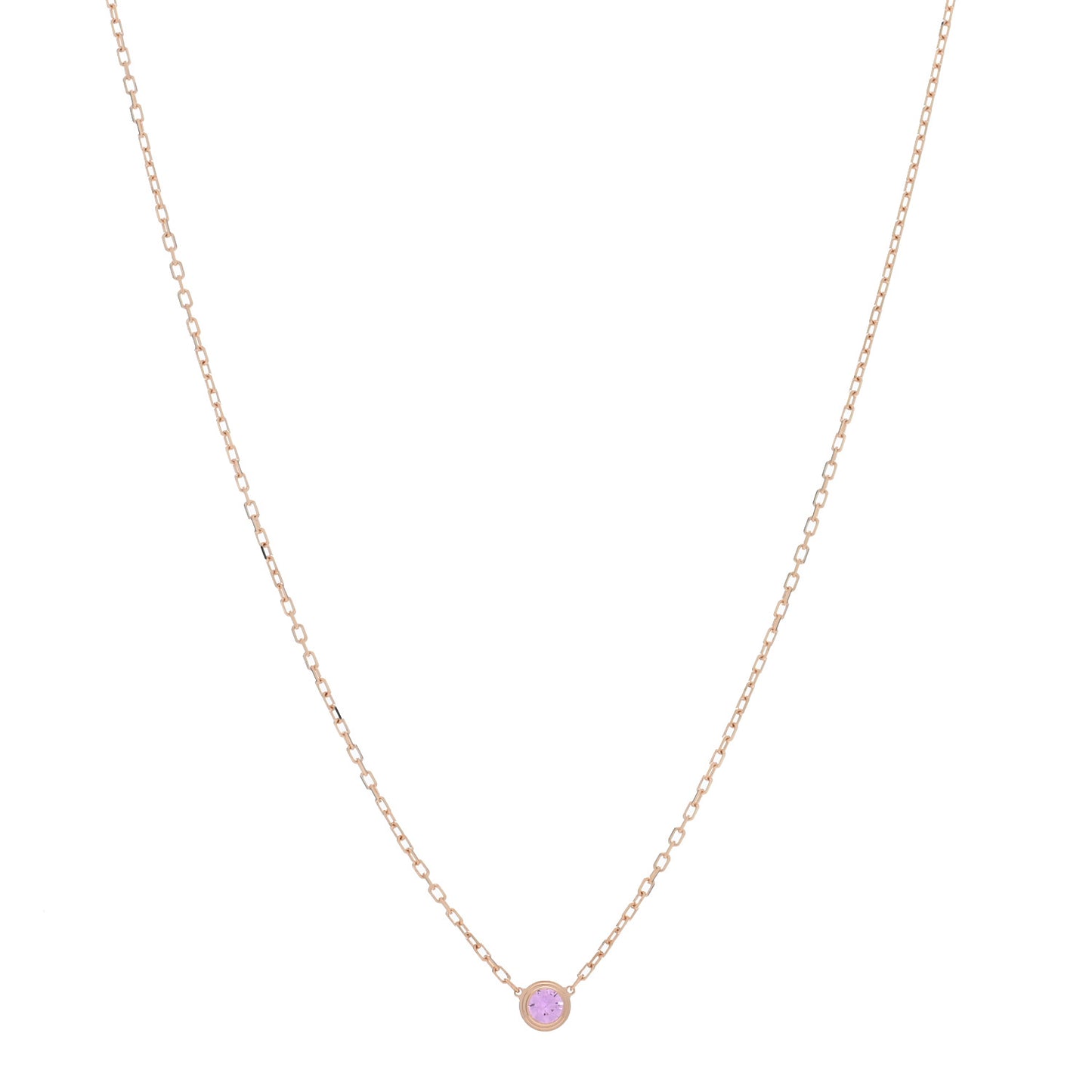 18K Pink Gold Pink Sapphire D'Amour Pendant Necklace