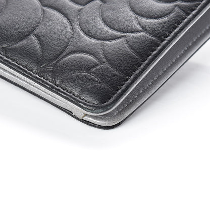 Chanel Lambskin Camellia Embossed Yen Wallet Black 6 of 13