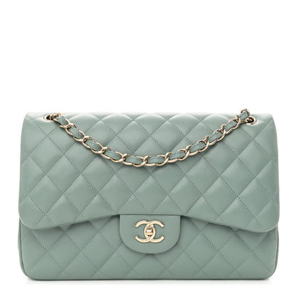 Chanel Caviar Quilted Jumbo Double Flap Light Blue 1 of 11