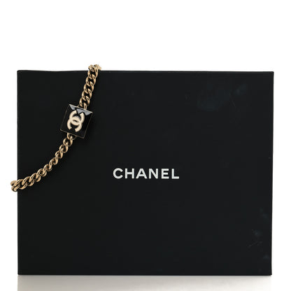 Chanel Metal Enamel CC Square Choker Gold Black White 5 of 5