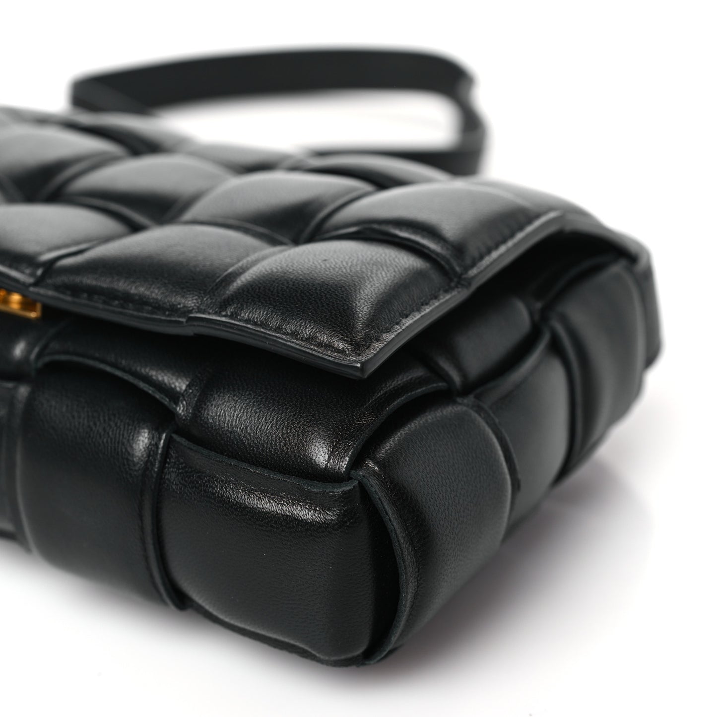 Nappa Intrecciato Small Padded Cassette Crossbody Bag Black