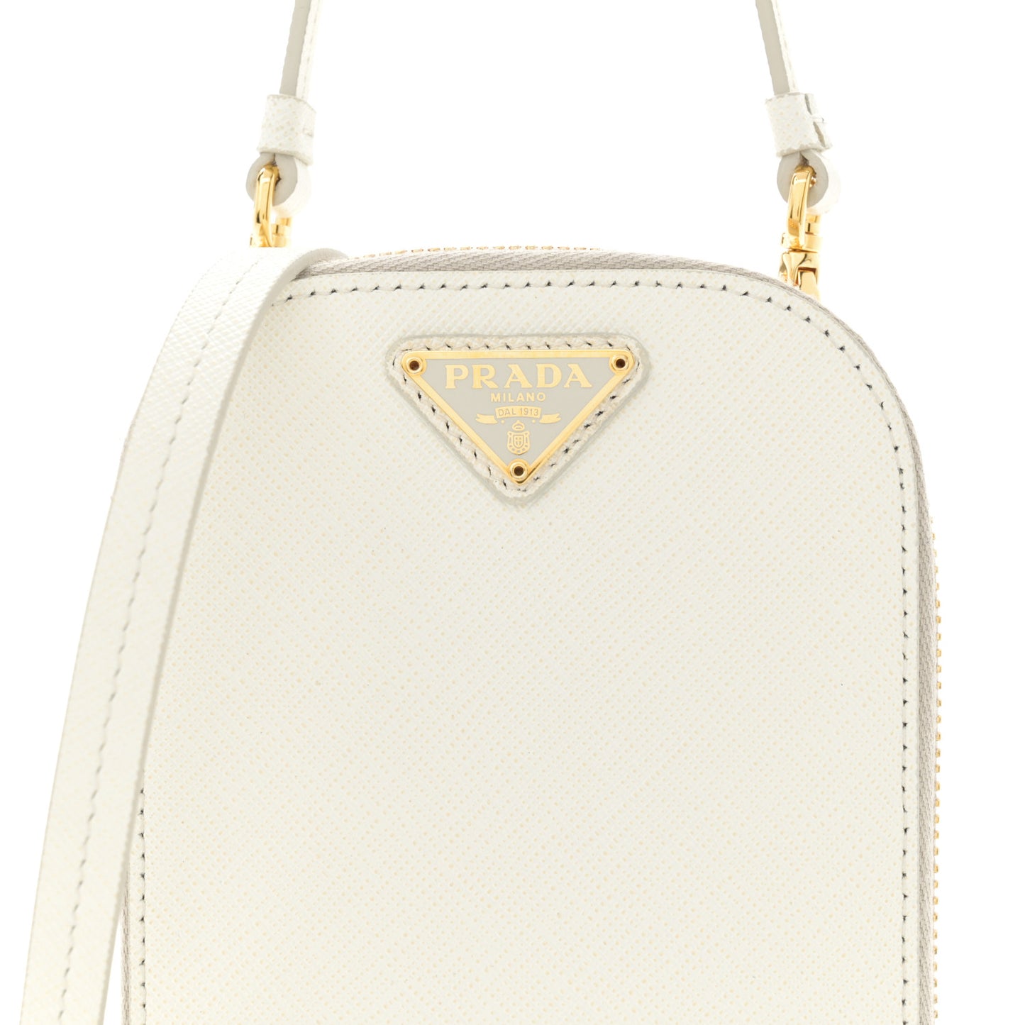 Saffiano Mini Crossbody Bag White