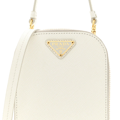 Prada Saffiano Mini Crossbody Bag White 7 of 10