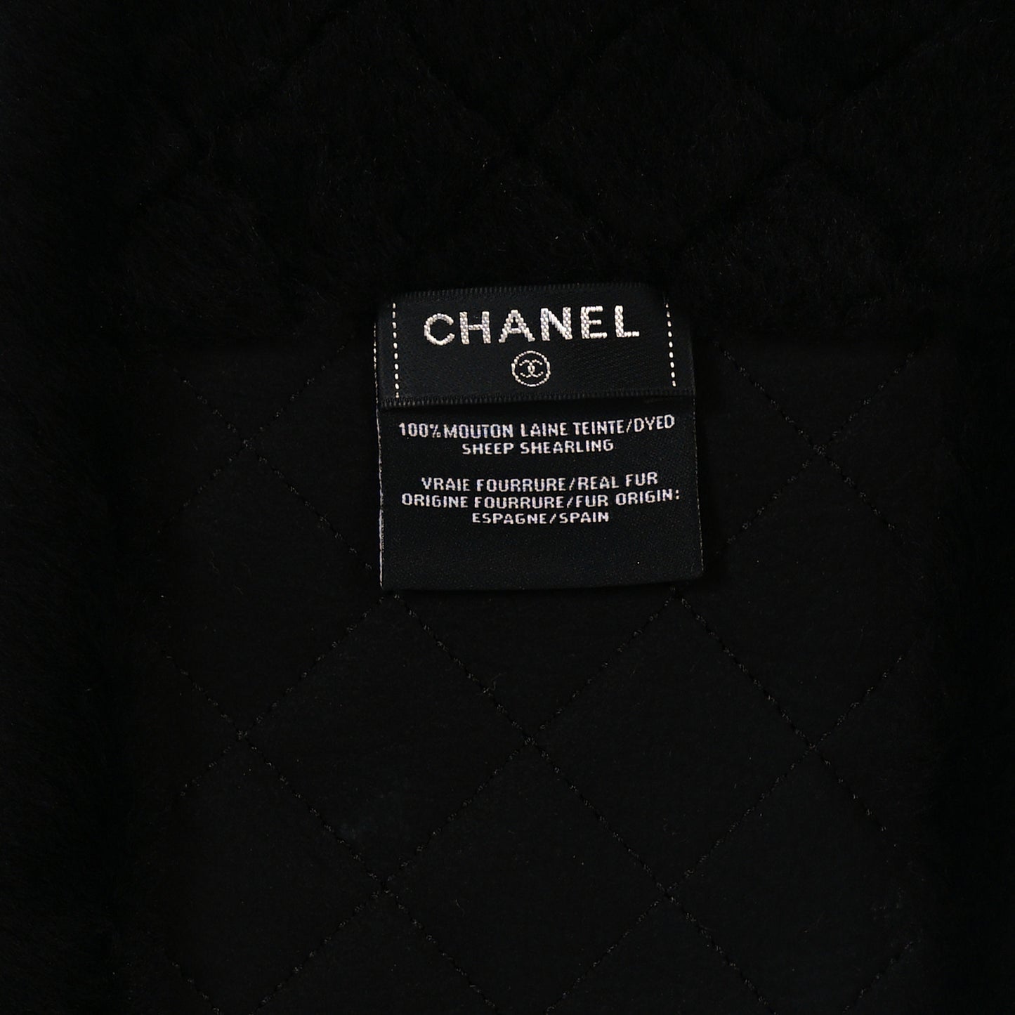 Shearling CC Scarf Black White