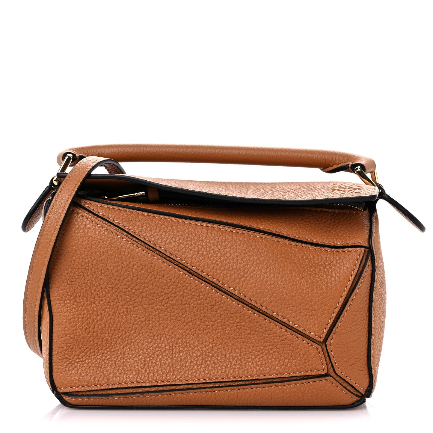 Calfskin Mini Puzzle Bag Light Caramel