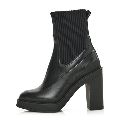 Hermes Technical Canvas Calfskin Womens Vandale Ankle Boots 37 Black 1 of 6