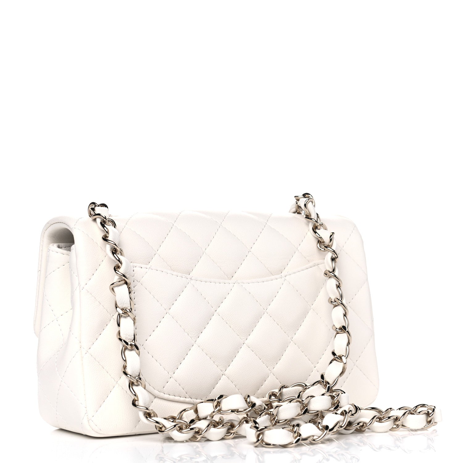 Chanel Lambskin Quilted Mini Rectangular Flap White 2 of 4