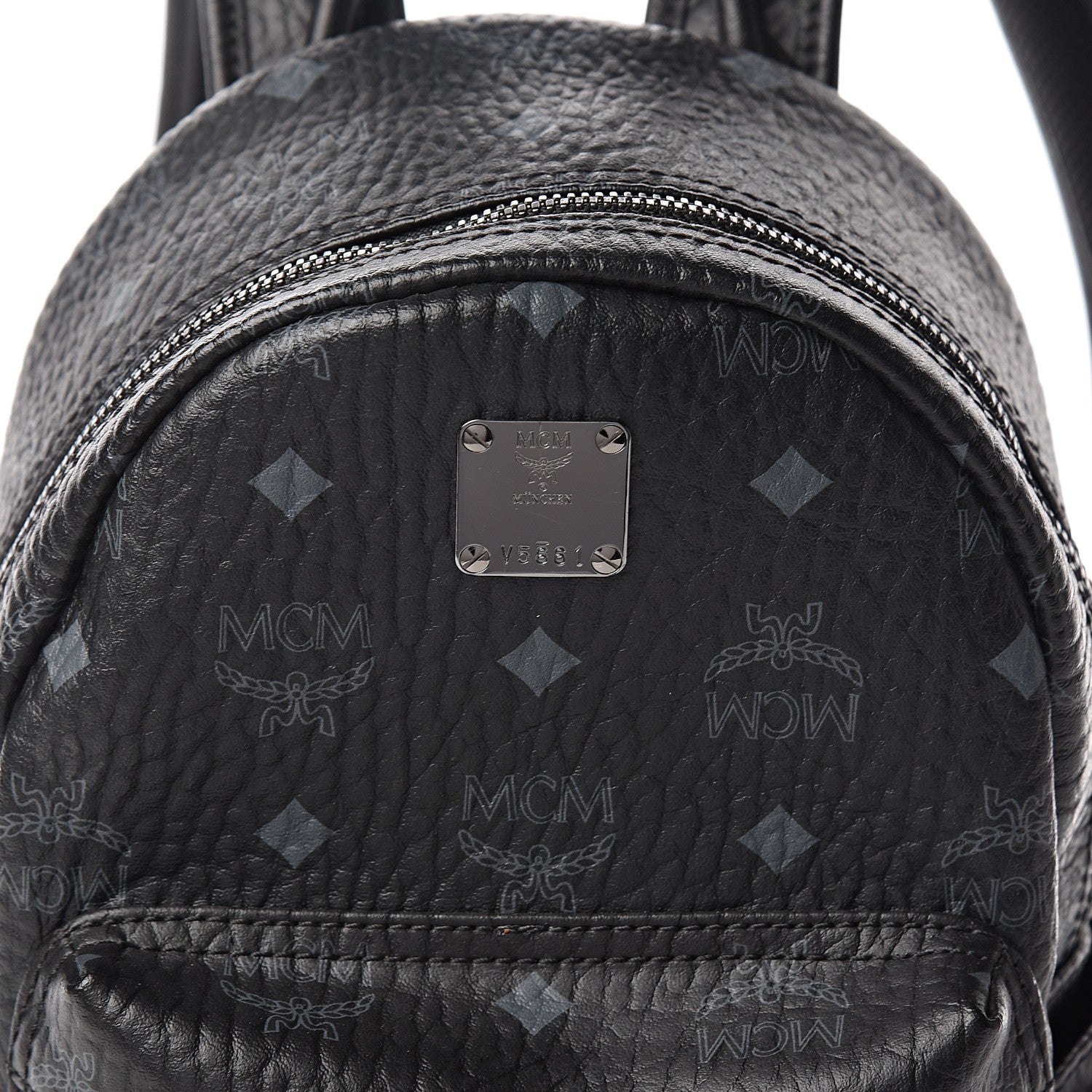 MCM Visetos Side Stud Mini Stark Backpack Black 9 of 10
