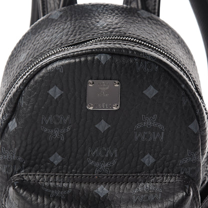 MCM Visetos Side Stud Mini Stark Backpack Black 9 of 10