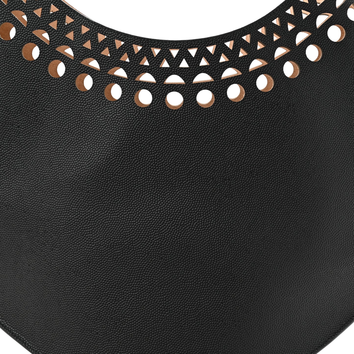 Calfskin Laser Cut Medium Gail Shoulder Bag Black