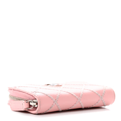Chanel Lambskin Double Stitch Zip Coin Purse Pink 5 of 9