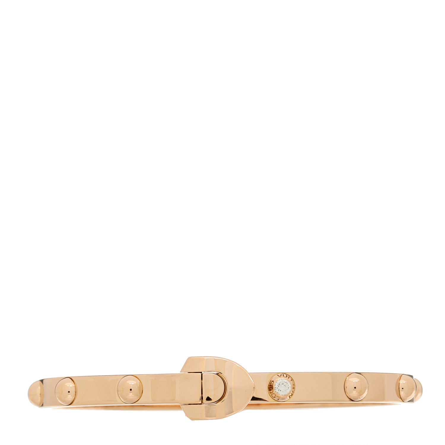 Louis Vuitton 18K Pink Gold Diamond Clous Bracelet 17 1 of 4