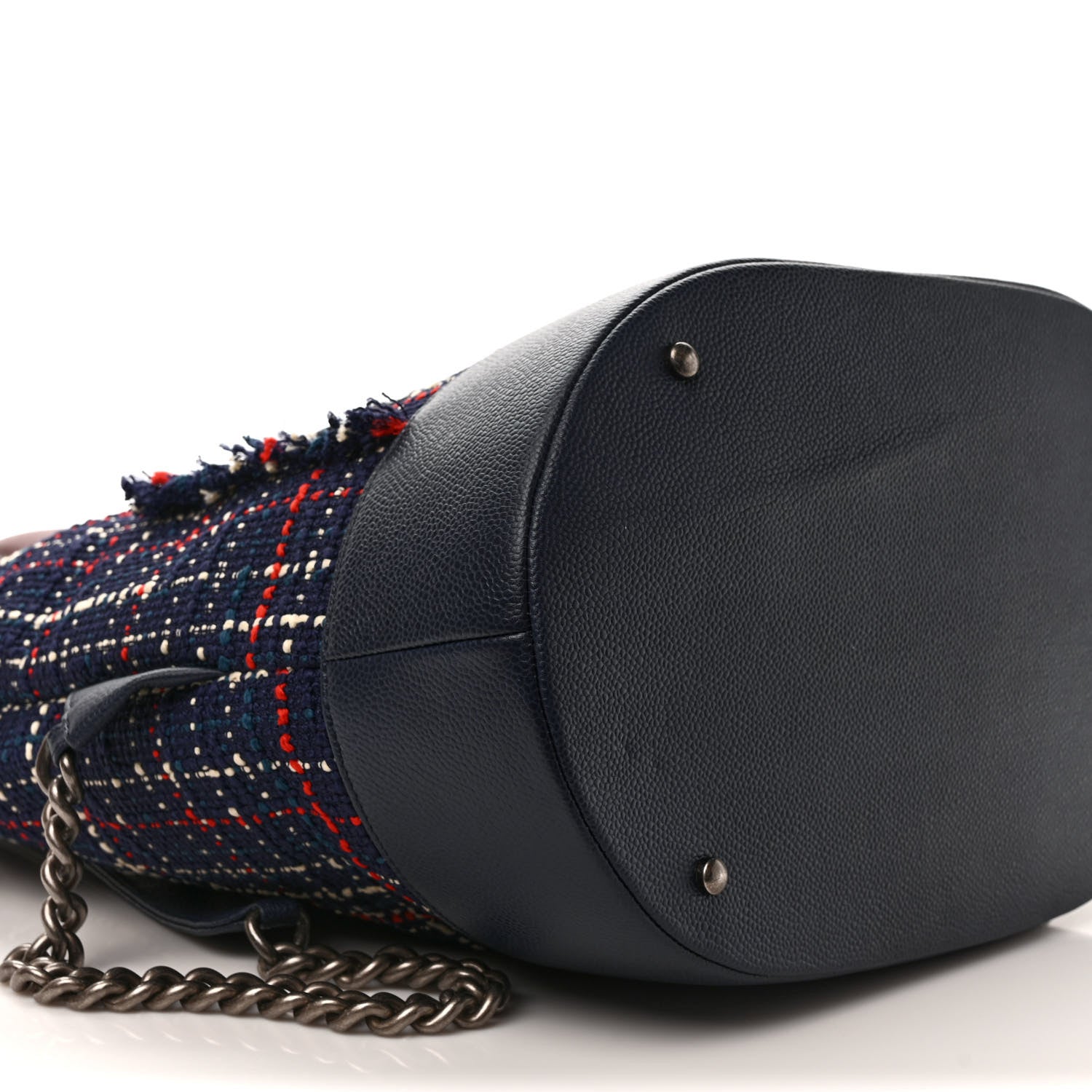 Chanel Tweed Crest Trip Backpack Navy Burgundy 8 of 9