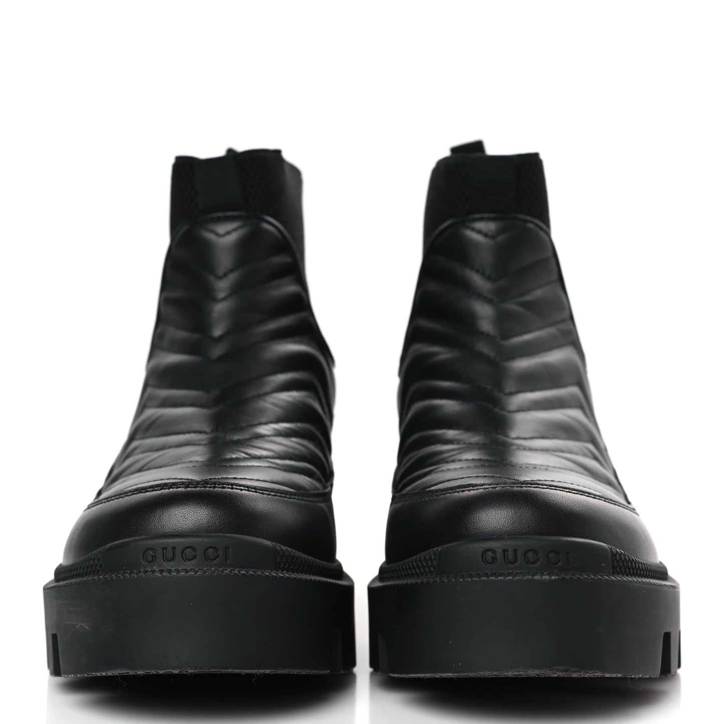 Calfskin Nappa Matelasse Frances Chelsea Boots 36 Black