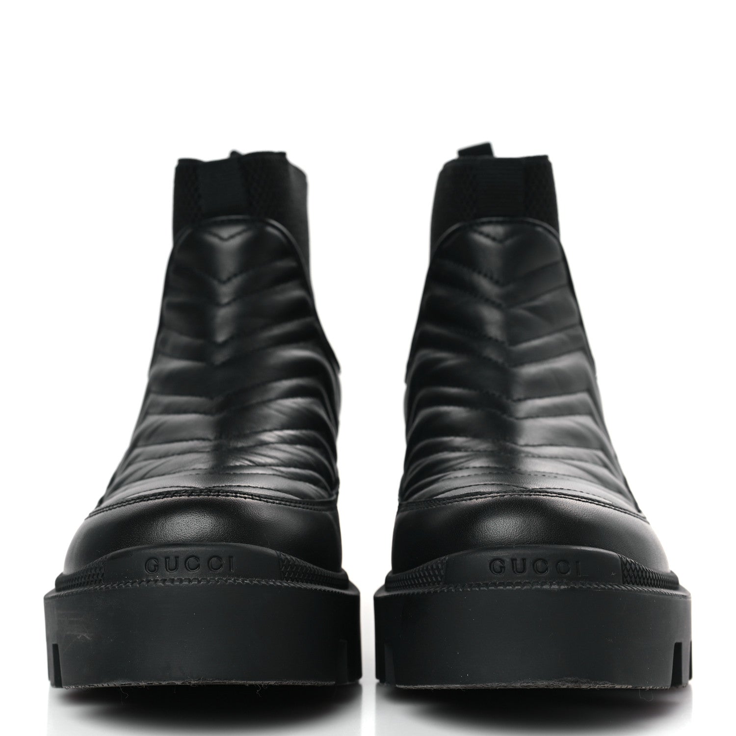 Gucci Calfskin Nappa Matelasse Frances Chelsea Boots 36 Black 2 of 9