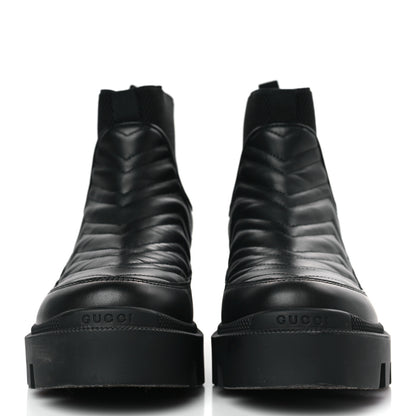 Gucci Calfskin Nappa Matelasse Frances Chelsea Boots 36 Black 2 of 9