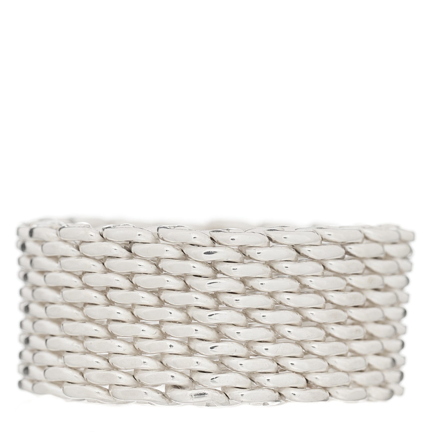 Tiffany Sterling Silver Somerset Mesh Ring 51 5.75 1 of 3