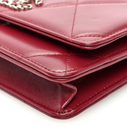 Chanel Lambskin Quilted Chanel 19 Wallet On Chain WOC Burgundy 10 of 10