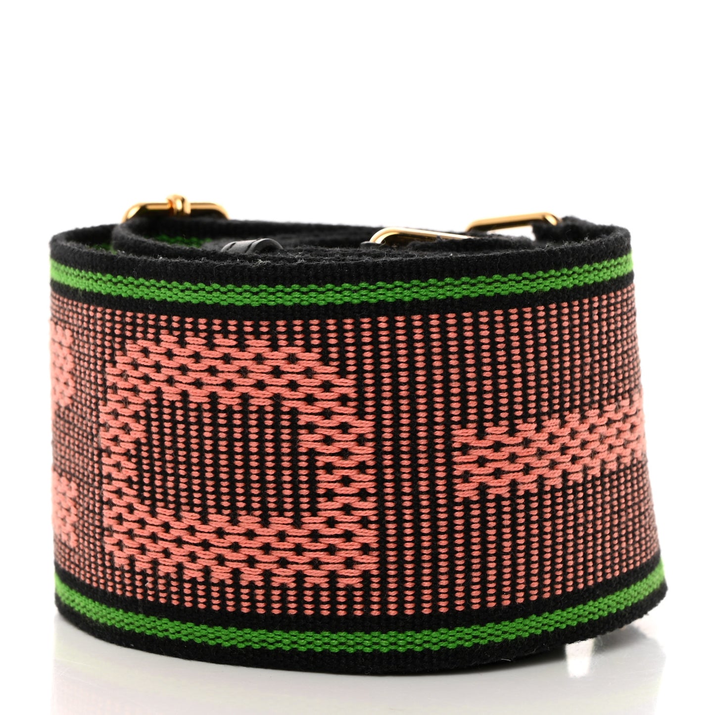 Cannete Ribbon Poly Vitello Century Logo Adjustable Strap You Coral Green