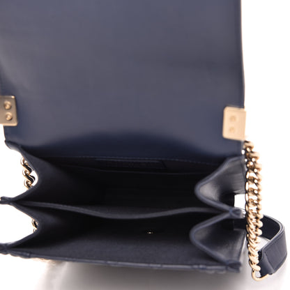 Chanel Calfskin Quilted North South Boy Flap Navy 5 of 9