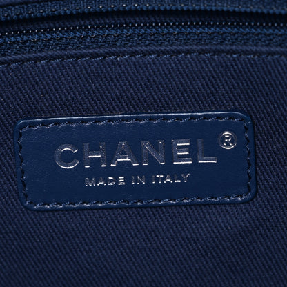 Chanel Mixed Fibers Calfskin Small Deauville Tote Blue 6 of 9