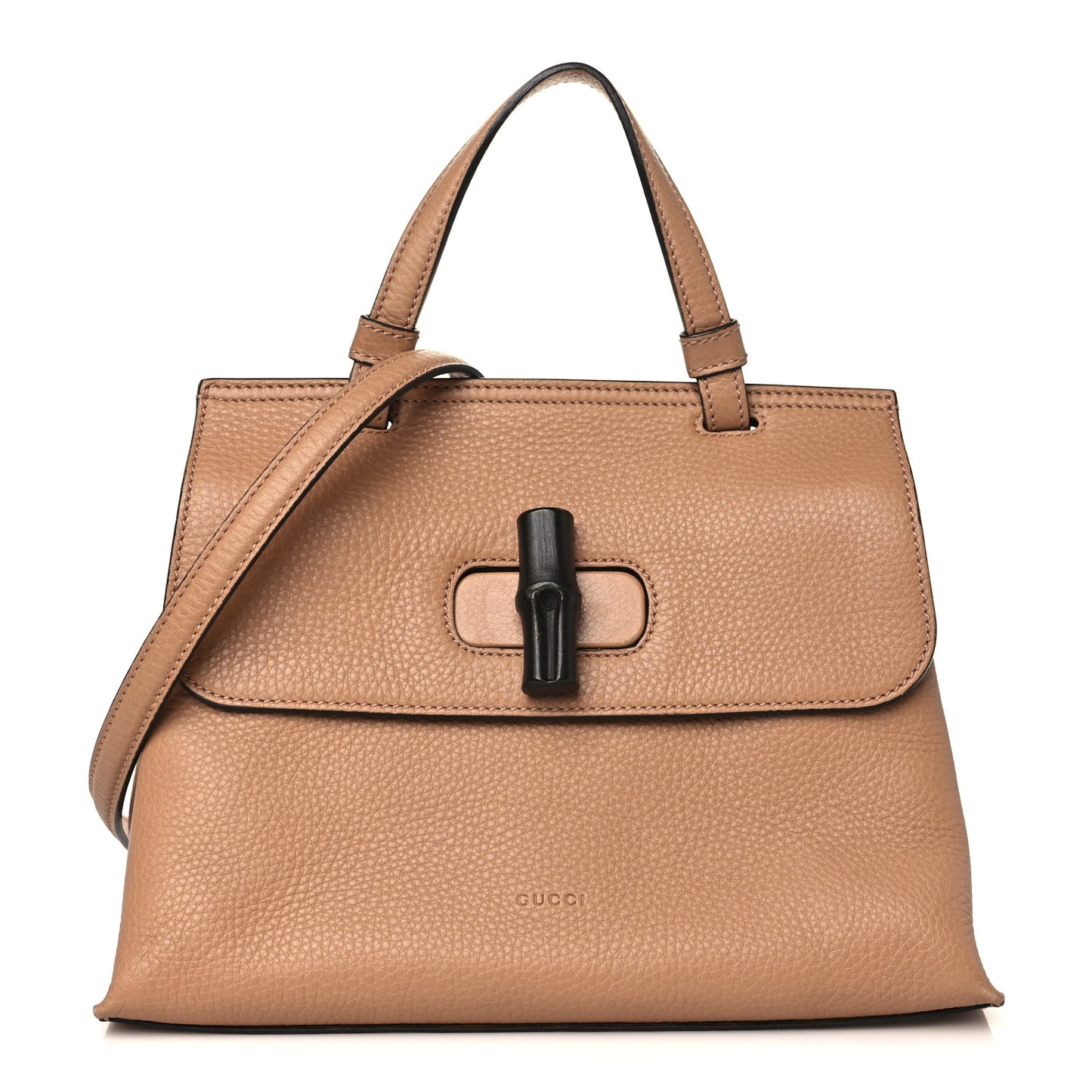 Cellarius Calfskin Small Bamboo Daily Top Handle Bag Camelia