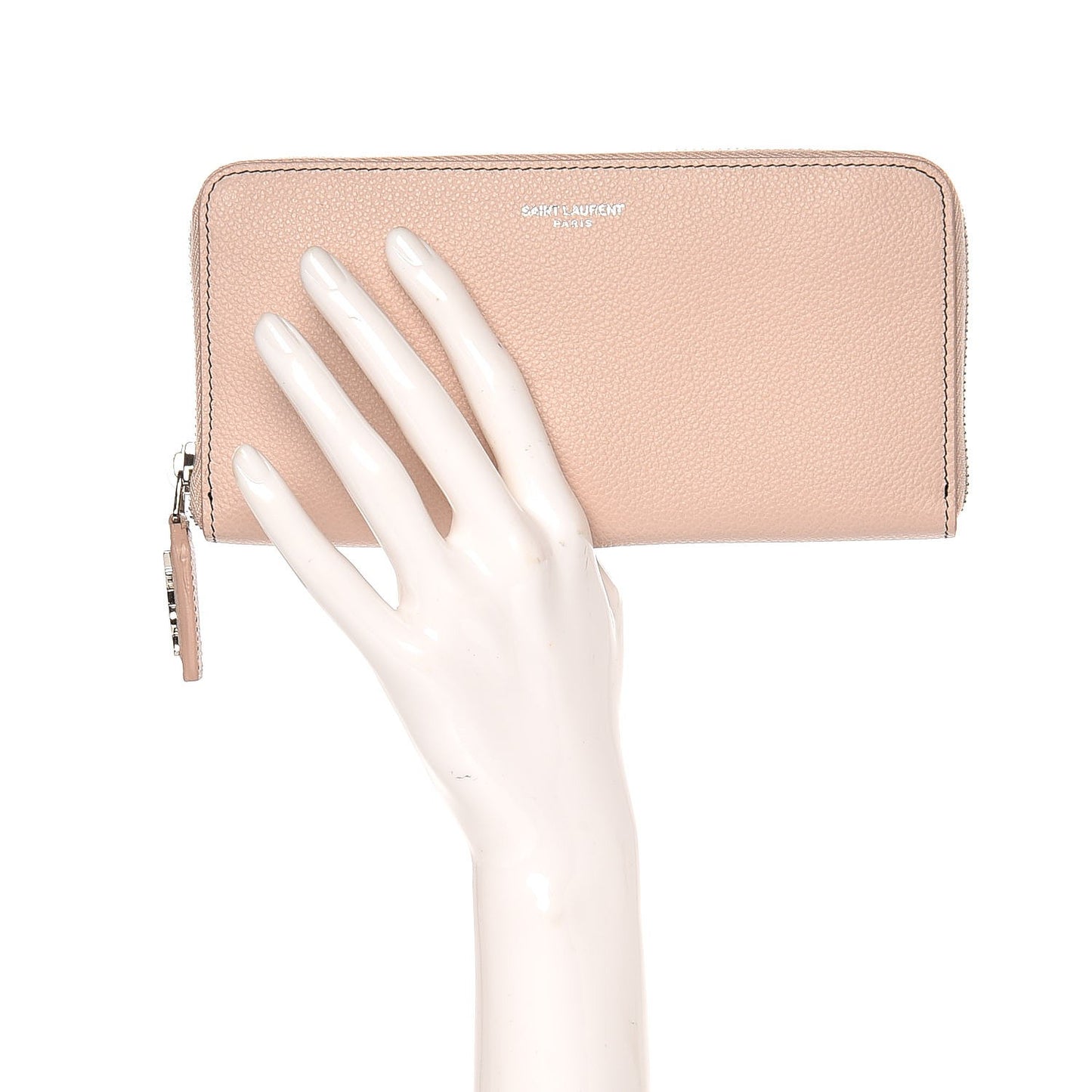Calfskin Classic Zip Around Continental Wallet Dusty Pink