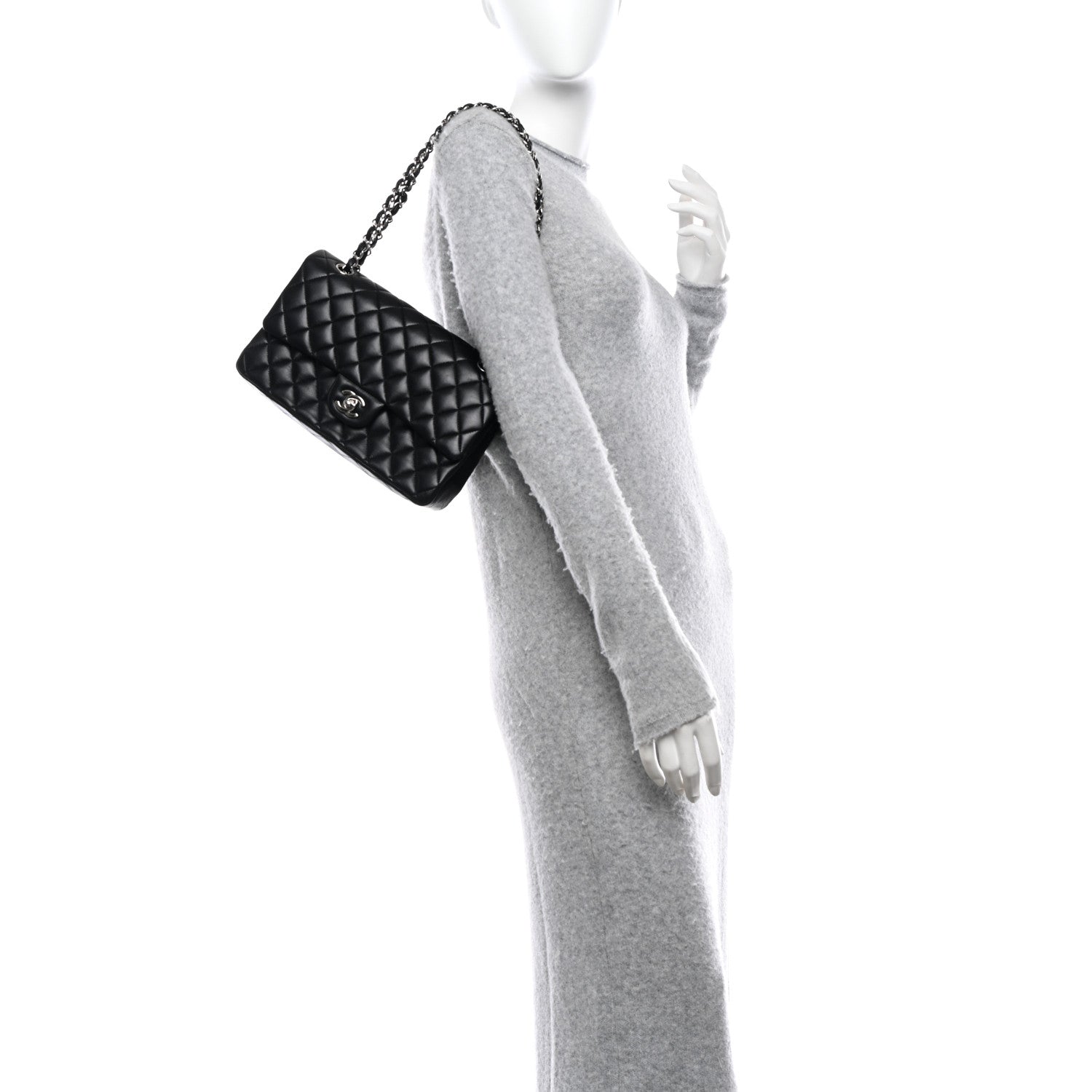 Chanel Lambskin Quilted Medium Double Flap Black 2 of 10