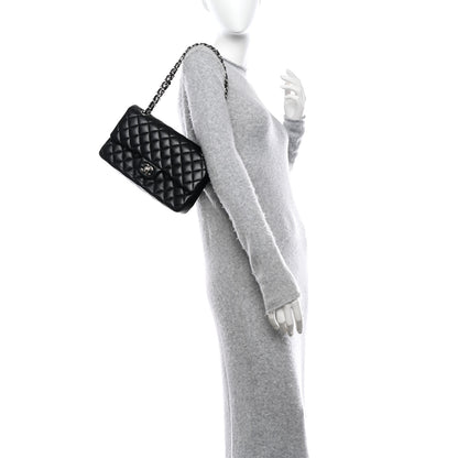 Chanel Lambskin Quilted Medium Double Flap Black 2 of 10