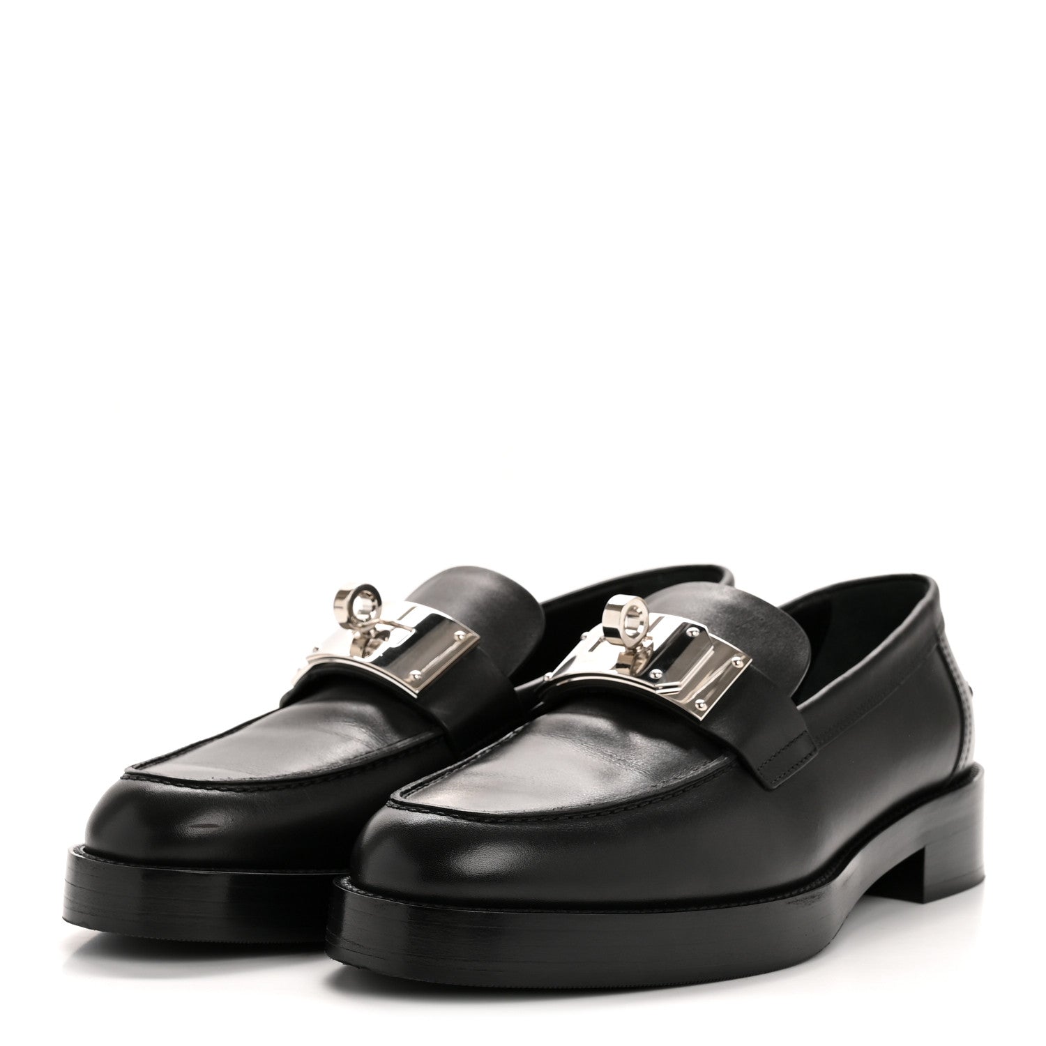 Hermes Calfskin Womens Hot Loafer 40 Black 4 of 11
