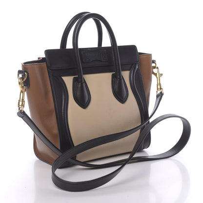 Celine Satin Calfskin Nano Tri-Color Luggage Seashell 3 of 14