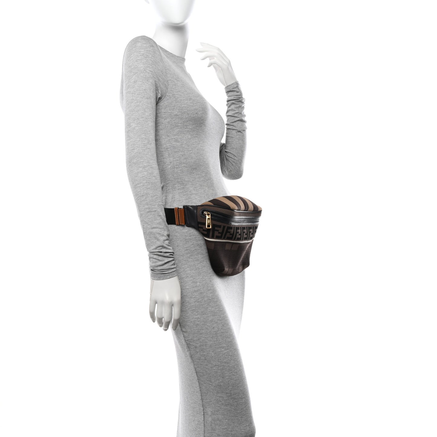 Vitello Century Maglia Pattern Mix Belt Bag Havana