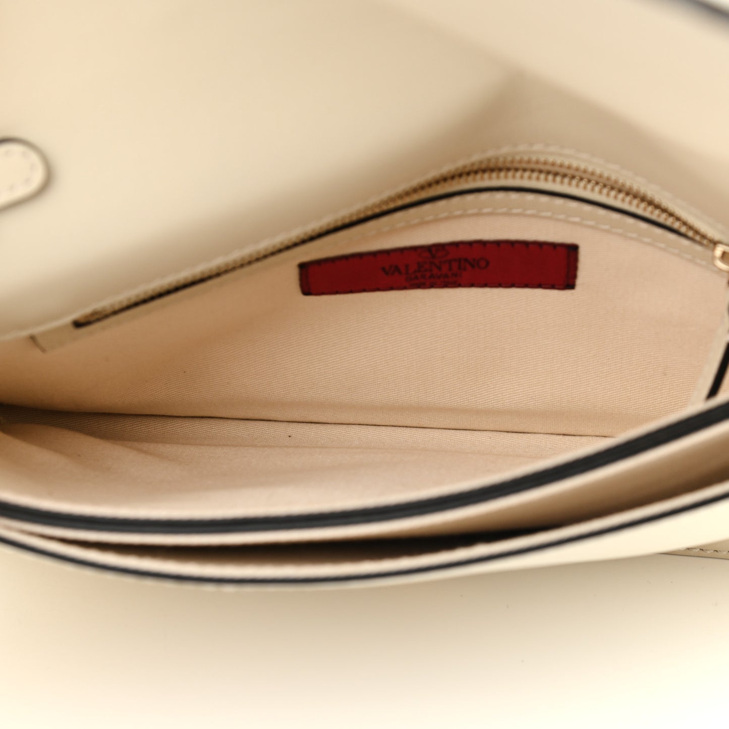 Nappa Rockstud Wristlet Clutch White