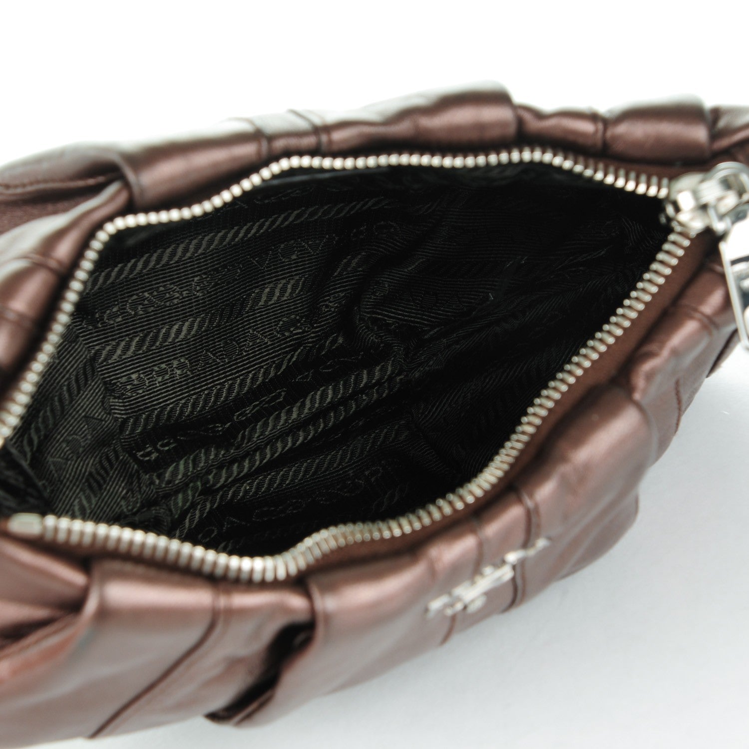 Prada Nappa Mordore Stripes Wristlet Antico 5 of 8