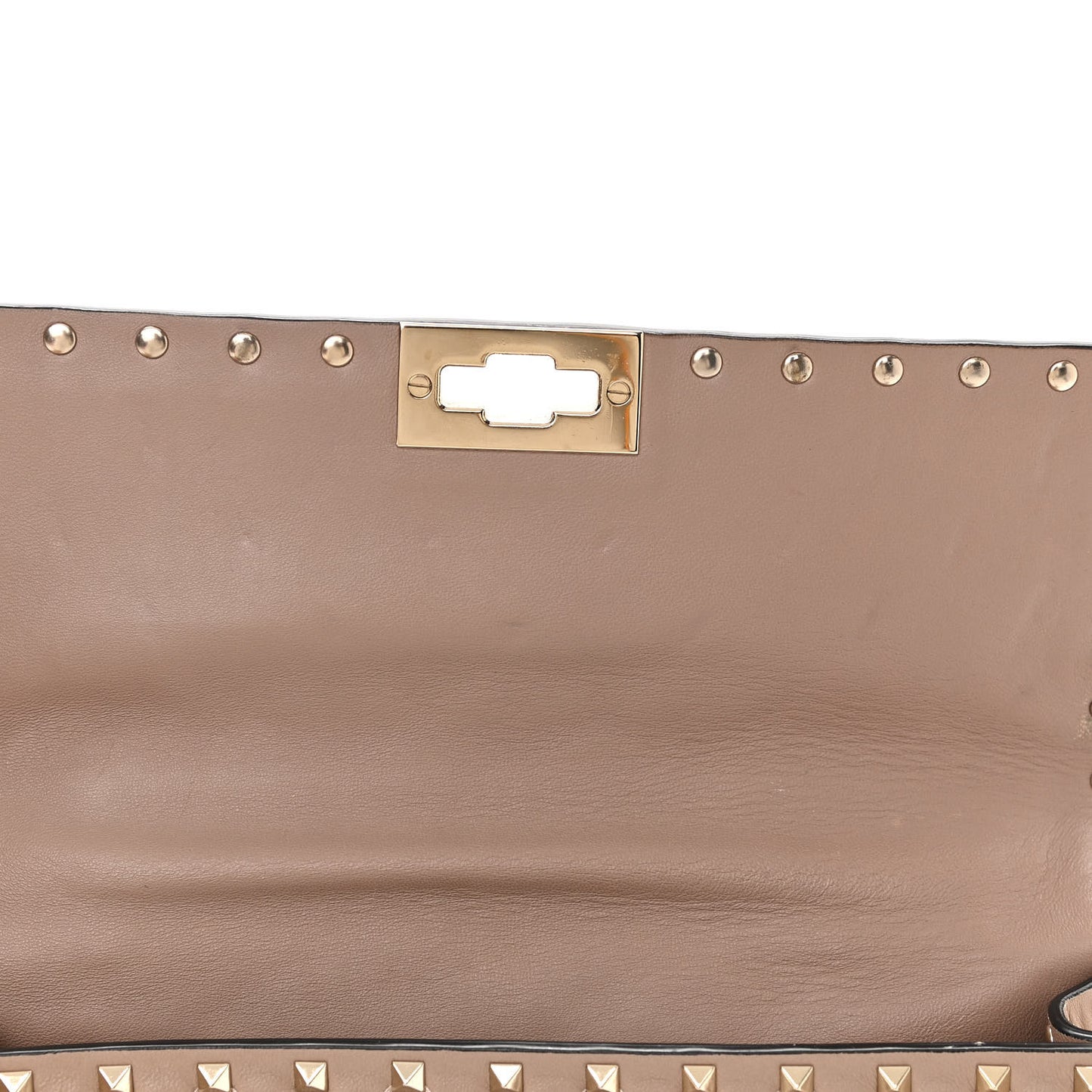 Lambskin Medium Rockstud Spike Shoulder Bag Poudre