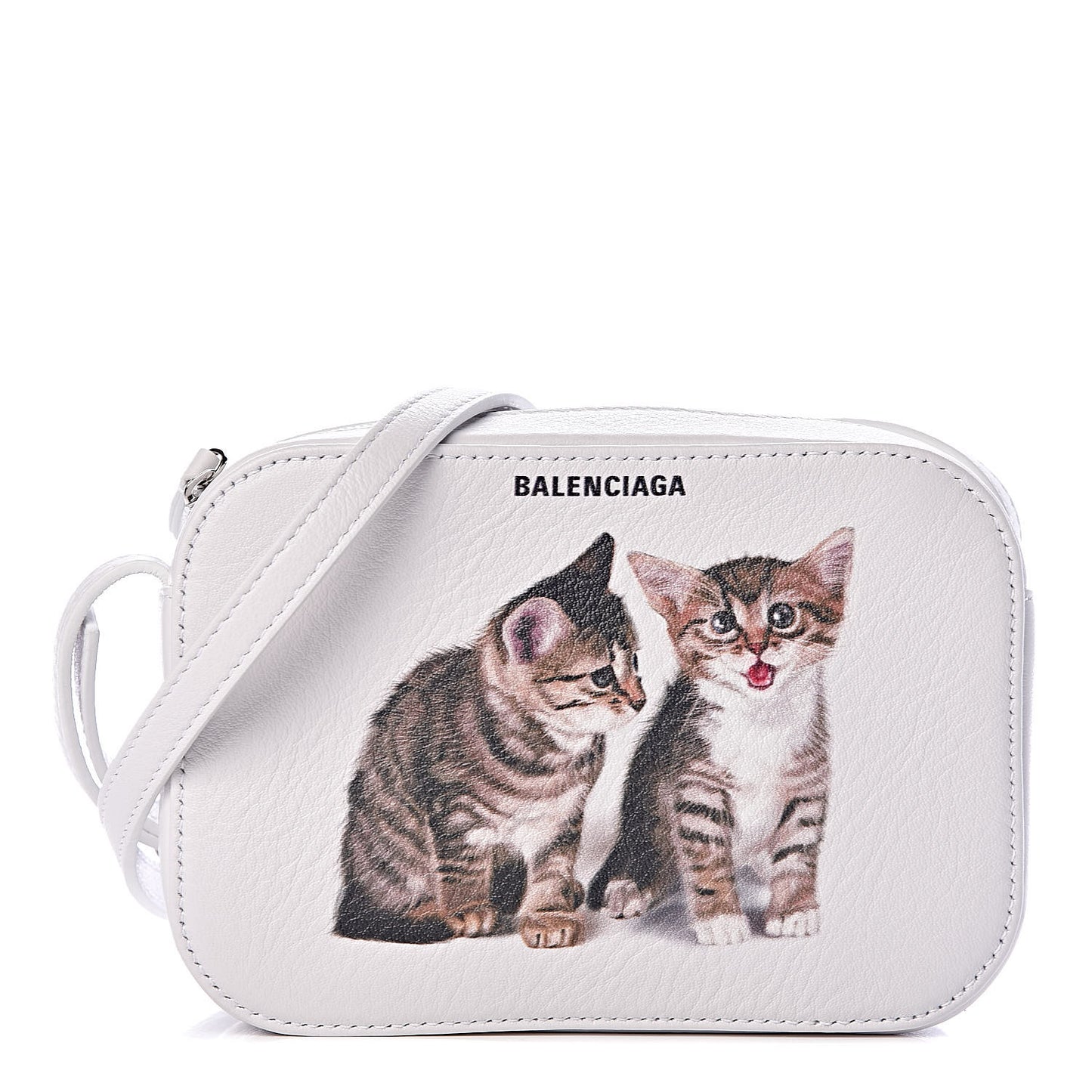Calfskin Kittens Logo XS Everyday Camera Bag White