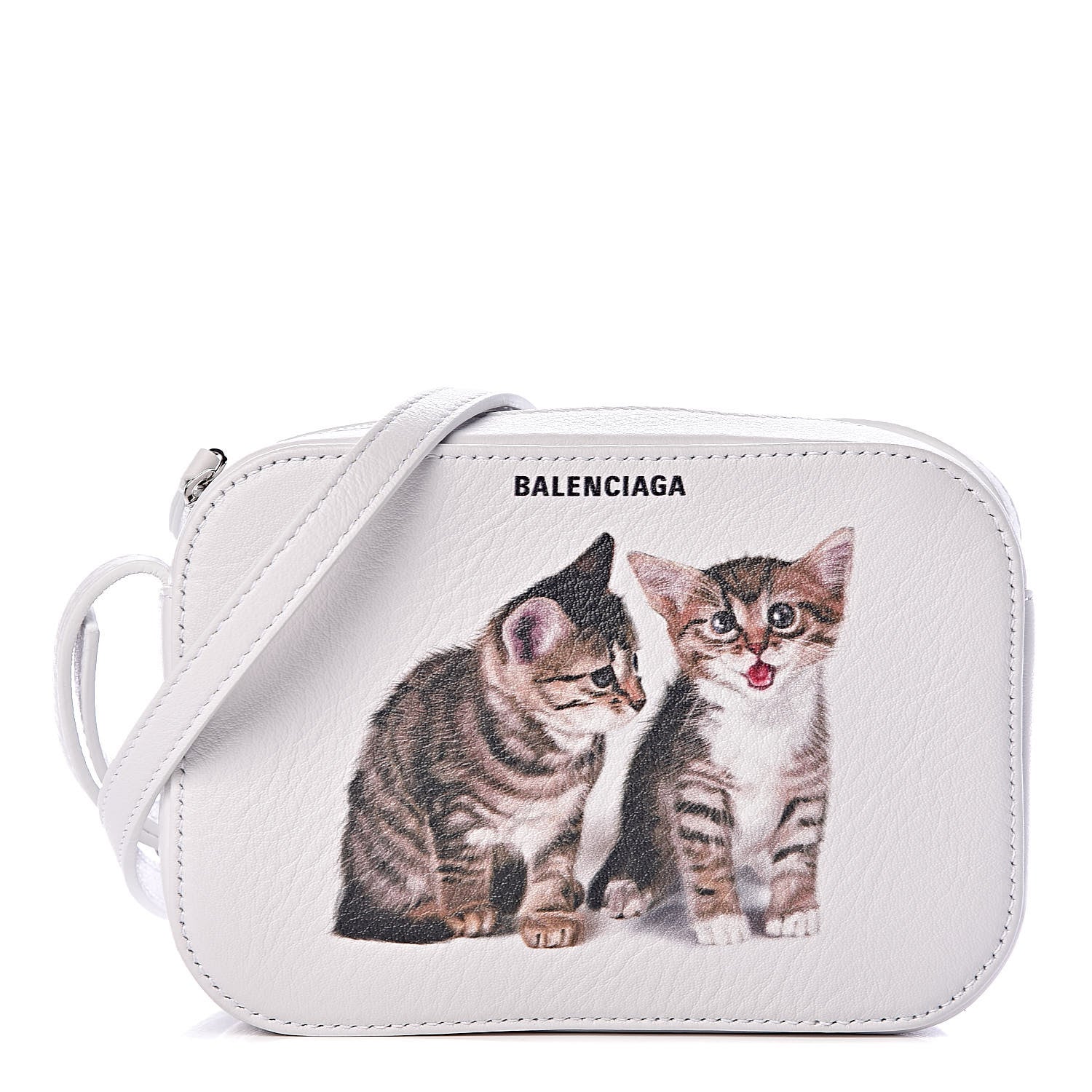 Balenciaga Calfskin Kittens Logo XS Everyday Camera Bag White 1 of 10