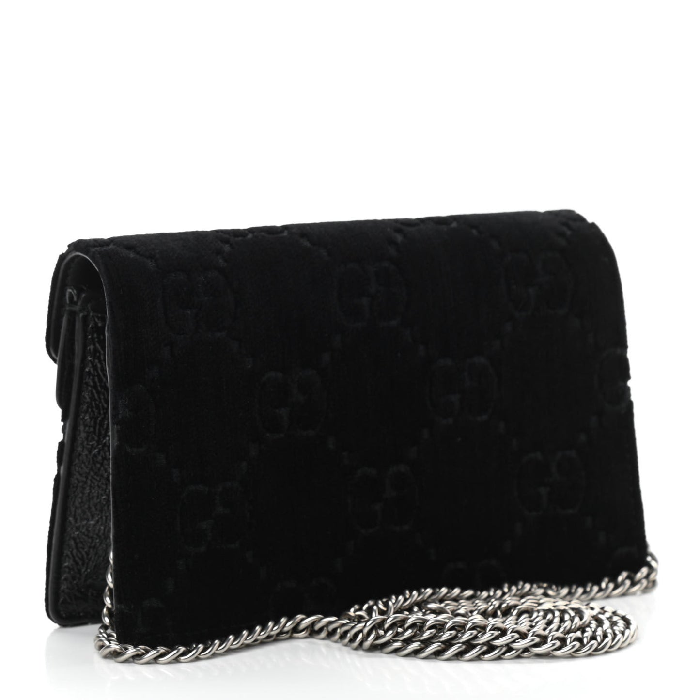 Velvet GG Monogram Super Mini Dionysus Shoulder Bag Black