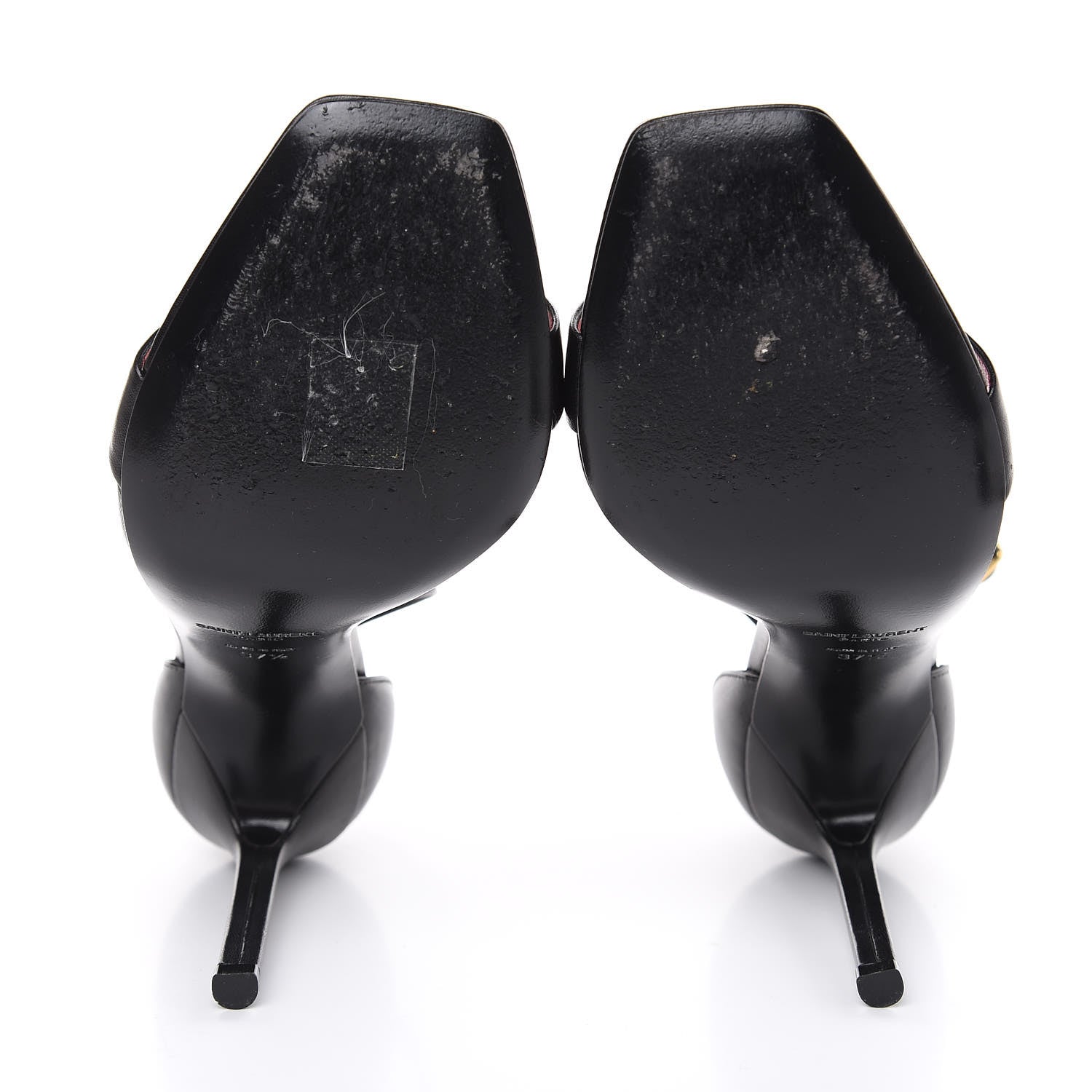 Saint Laurent Calfskin Amber 105 Ankle Strap Sandals 37.5 Black 7 of 13